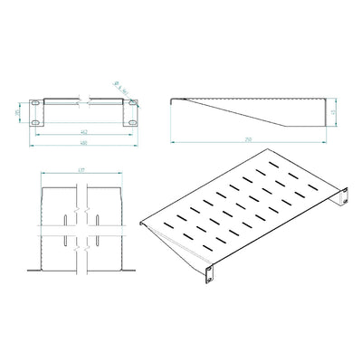 Legbord 19" 1U D=25